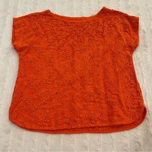 Anthropologie Maeve sz 4 Karine beaded lace blouse orange